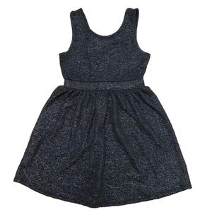 Total Girl Sparkly Black Dressy Dress with Bow detail Girls size Medium (8)